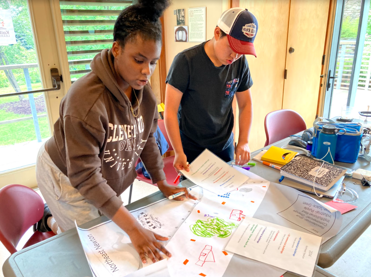 students working in a learning center